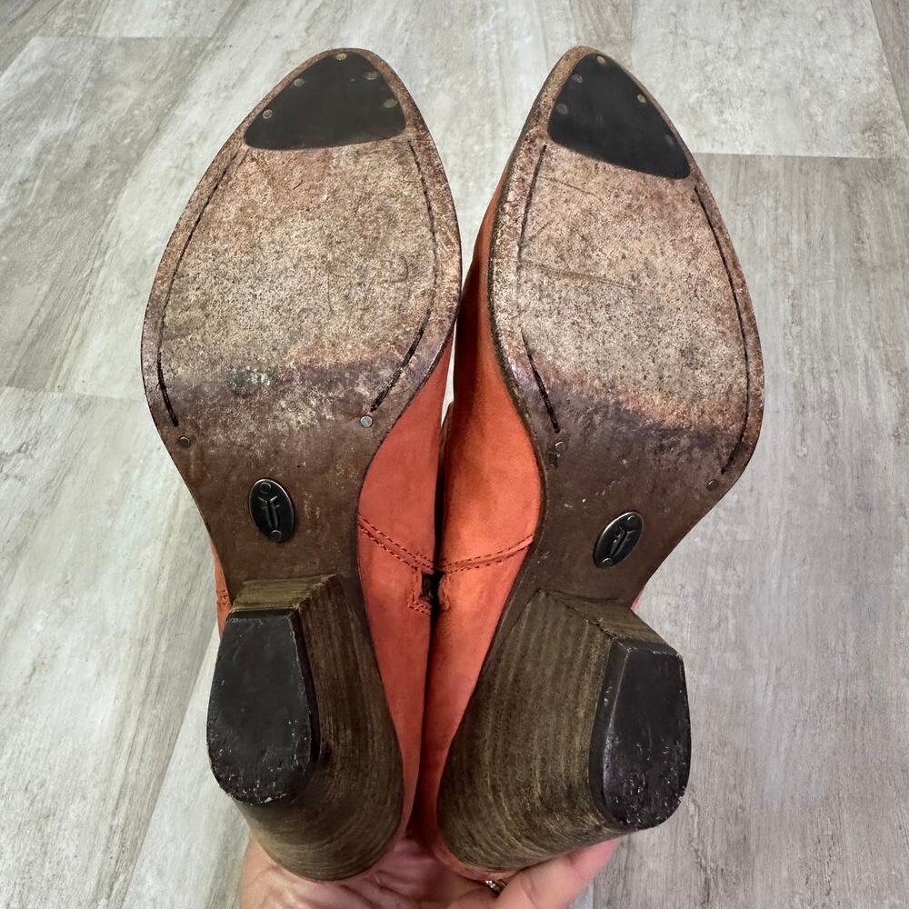 Frye Orange Leather Ankle Booties - Picture 8 of 8